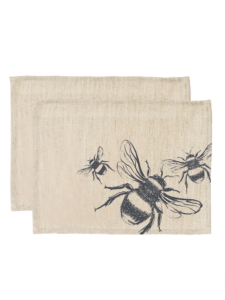 Selbrae House Set of 2 Linen Bee Placemats - Image 2 of 2