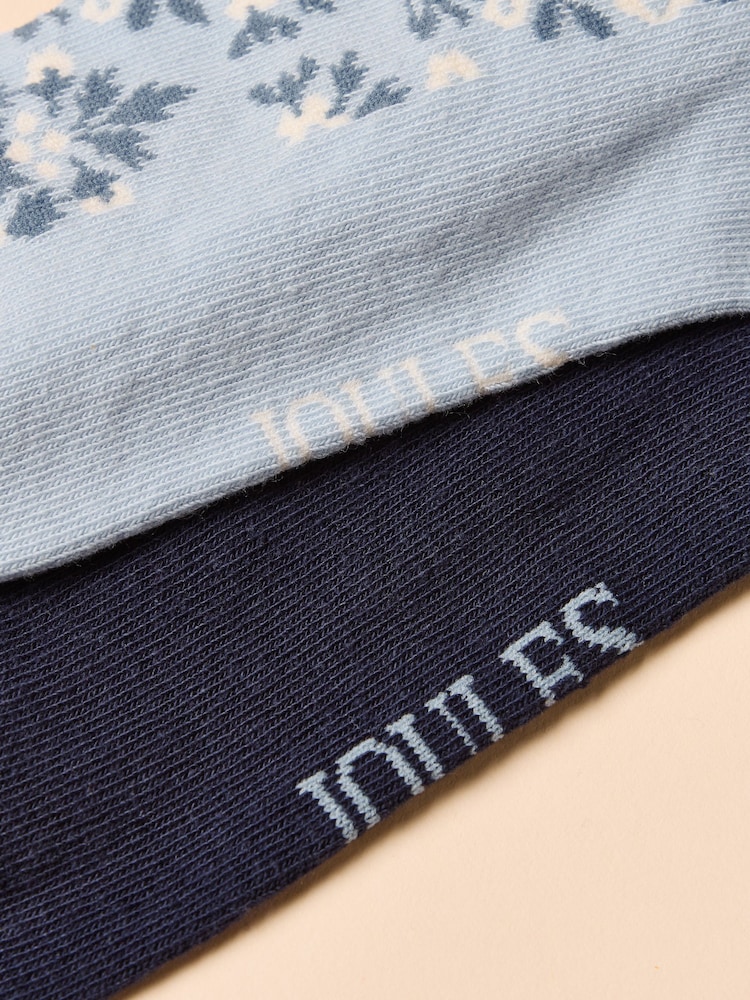 Joules Everyday Blue/Navy 2 Pack Socks - Image 3 of 3 Joules Everyday Blue/Navy 2 Pack Socks - Image 3 of 3