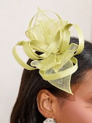 Lime Green Fascinator Hair Clip - Image 2 of 3