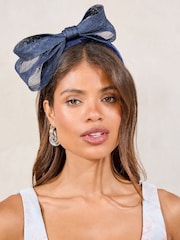 Lipsy Navy Chunky Bow Fascinator Headband - Image 4 of 4