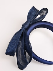 Lipsy Navy Chunky Bow Fascinator Headband - Image 6 of 6