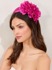 Lipsy Pink Floral Padded Headband Fascinator - Image 1 of 5