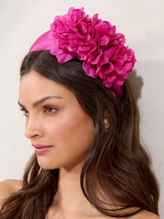 Lipsy Pink Floral Padded Headband Fascinator - Image 2 of 5