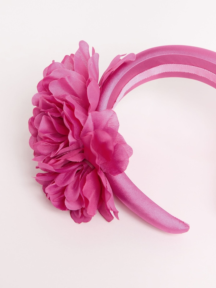 Lipsy Pink Floral Padded Headband Fascinator - Image 5 of 5