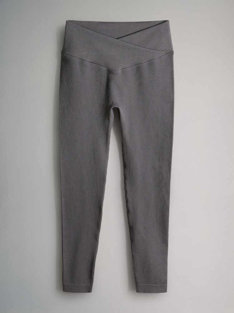 The Set Black/Black/Charcoal 3 Pack Ribbed Seamless Leggings - Image 1 of 5