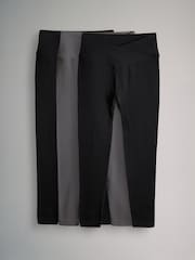 The Set Black/Black/Charcoal 3 Pack Ribbed Seamless Leggings - Image 3 of 5