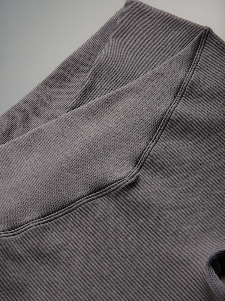 The Set Black/Black/Charcoal 3 Pack Ribbed Seamless Leggings - Image 5 of 5