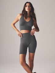 The Set Black/Grey Seamless Ribbed Crop Tops 3 Pack - Image 1 of 10