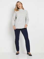 M&Co Blue Straight Bengaline Trousers - Image 2 of 5