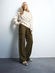 Long Tall Sally Green Tailored Cargo Trousers - Image 2 of 4