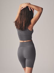 The Set Black/Black/Charcoal 3 Pack Ribbed Seamless Cycling Shorts - Image 7 of 11