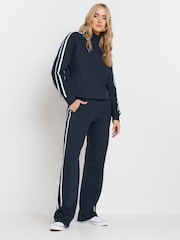 Long Tall Sally Blue Side Stripe Straight Leg Joggers - Image 1 of 5