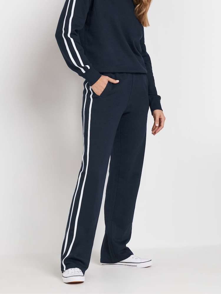 Long Tall Sally Blue Side Stripe Straight Leg Joggers - Image 2 of 5