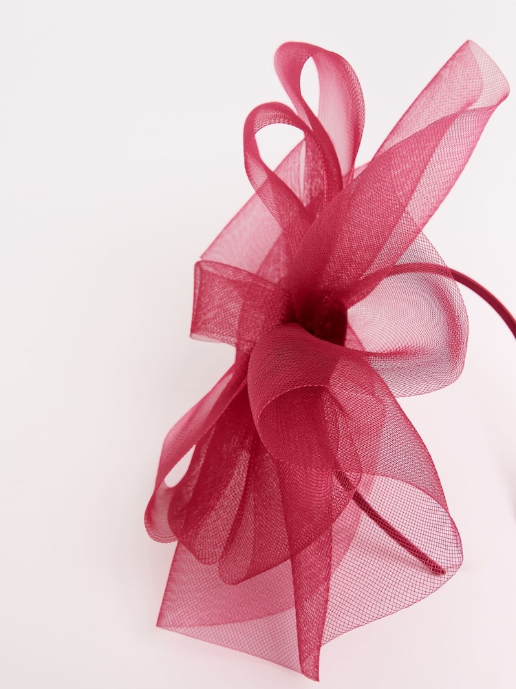 Lipsy Burgandy Mesh Fascinator Headband - Image 5 of 5 Lipsy Burgandy Mesh Fascinator Headband - Image 5 of 5