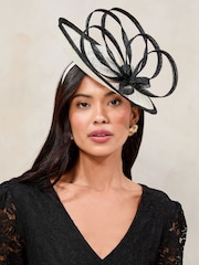 Черно-белый - Lipsy Oversized Disk Fascinator Headband - Image 1 of 5