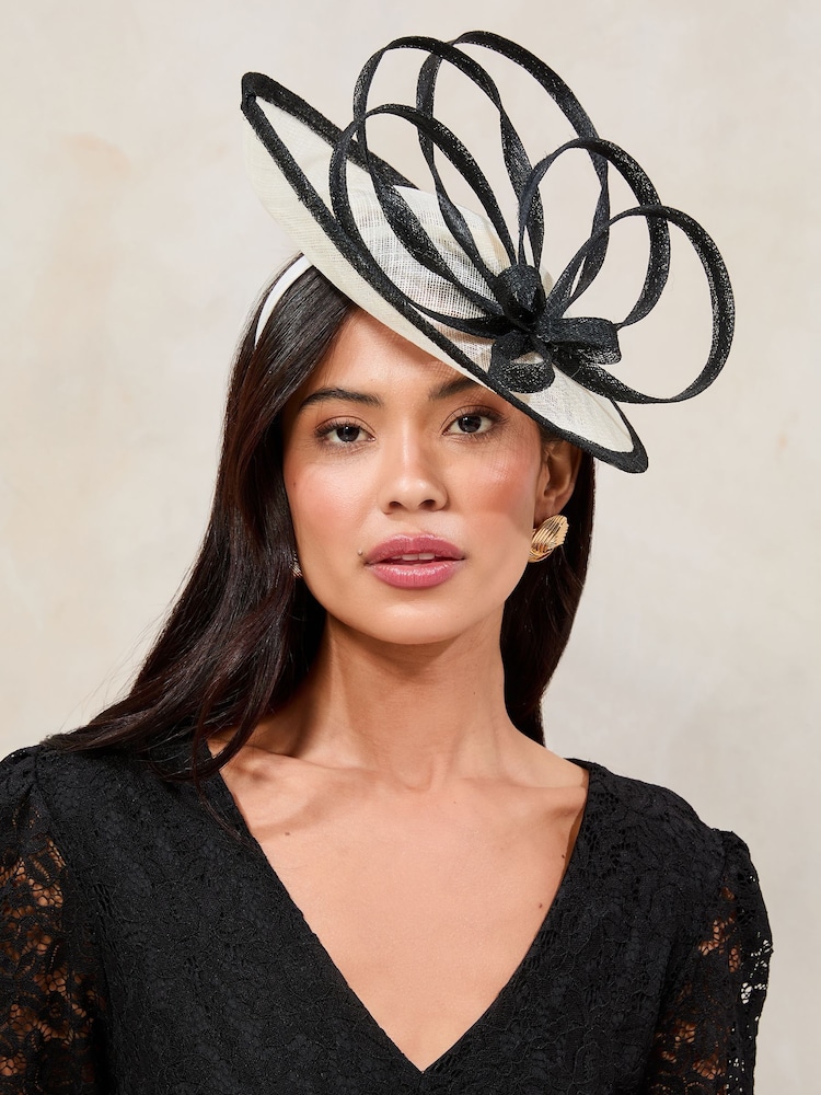 Черно-белый - Lipsy Oversized Disk Fascinator Headband - Image 1 of 5