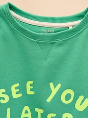 Зеленый - Joules Sundaze круглый вырез толстовки со слоганом - Изображение 3 из 4