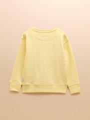 Joules Sundaze Yellow Crew Neck Slogan Sweatshirt - Image 4 of 6
