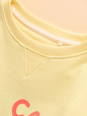 Joules Sundaze Yellow Crew Neck Slogan Sweatshirt - Image 6 of 6