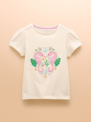 Joules Astra Cream Seahorse Applique Cotton T-Shirt - Image 1 of 4