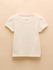 Joules Astra Cream Seahorse Applique Cotton T-Shirt - Image 2 of 4