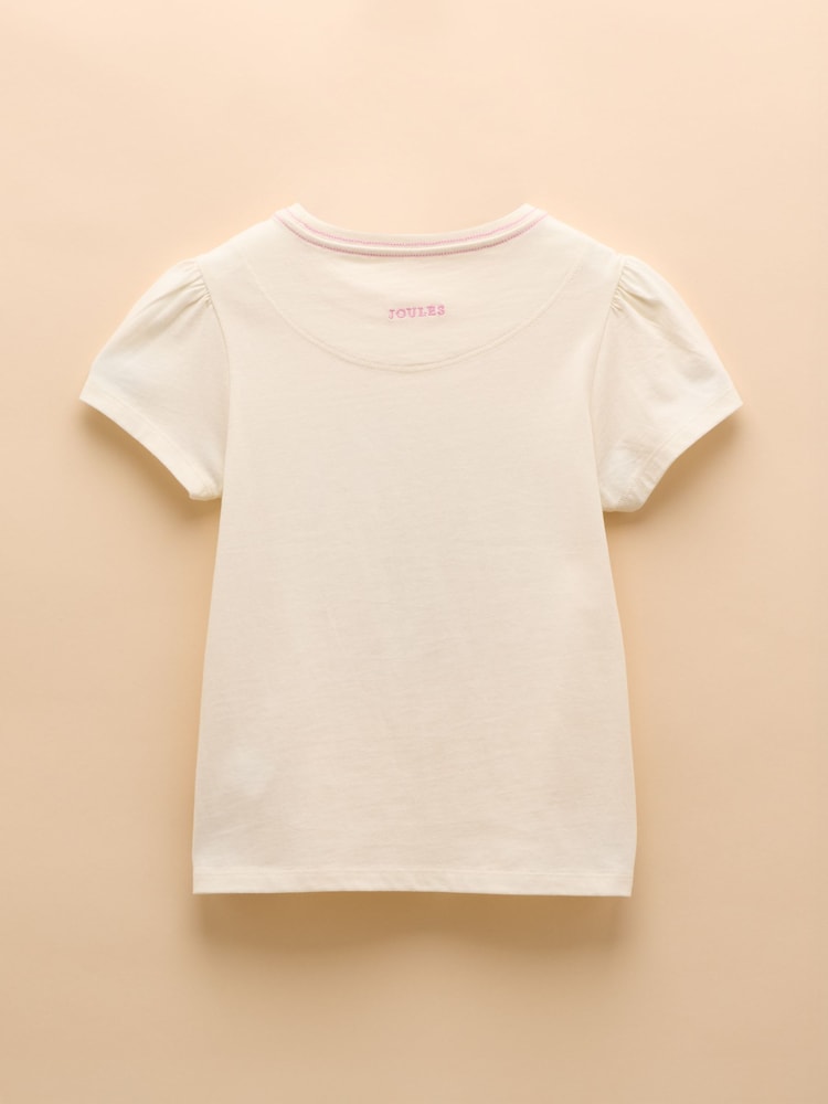 Joules Astra Cream Seahorse Applique Cotton T-Shirt - Image 2 of 4