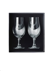 Selbrae House Set of 2 Clear Stag Craft Beer Glasses - Image 2 of 3