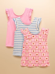 Joules Butterfly Pink Frill Sleeve Vest Three Pack - Image 1 of 10
