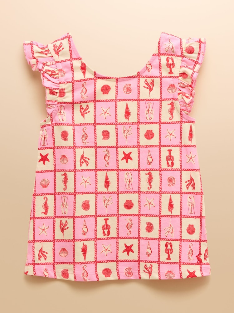 Joules Butterfly Pink Frill Sleeve Vest Three Pack - Image 2 of 10 Joules Butterfly Pink Frill Sleeve Vest Three Pack - Image 2 of 10