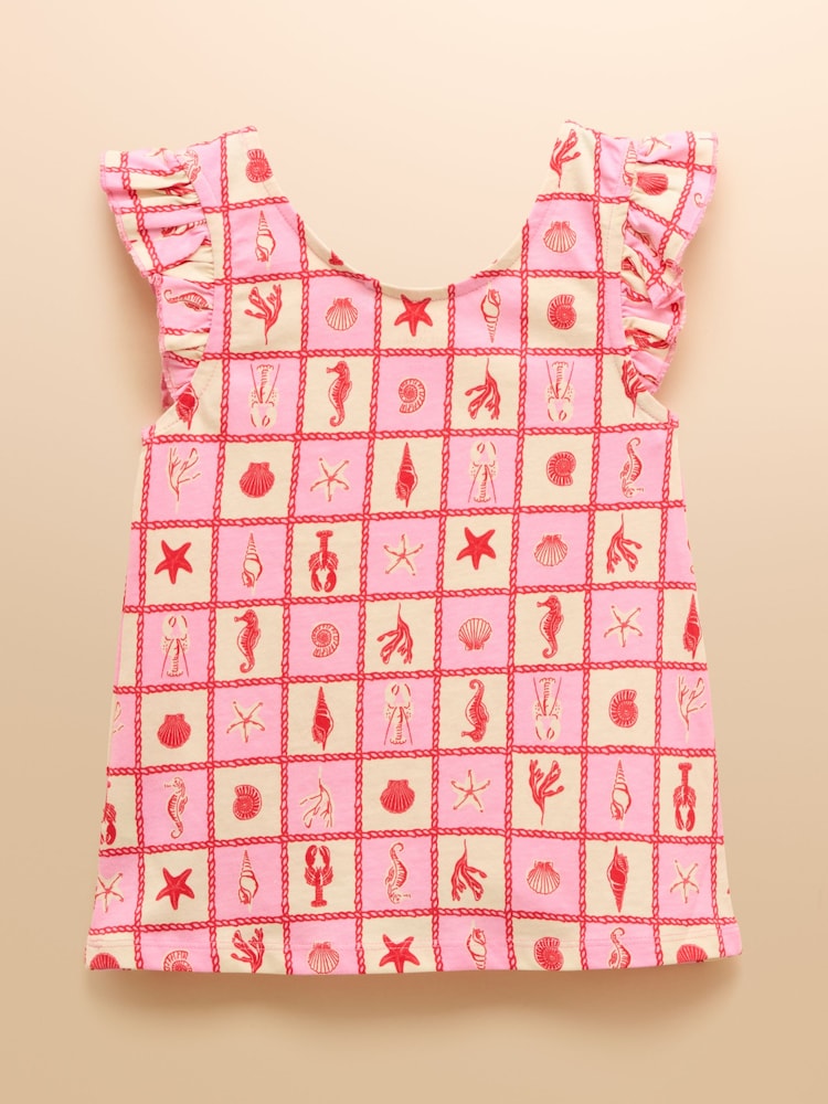 Joules Butterfly Pink Frill Sleeve Vest Three Pack - Image 5 of 10