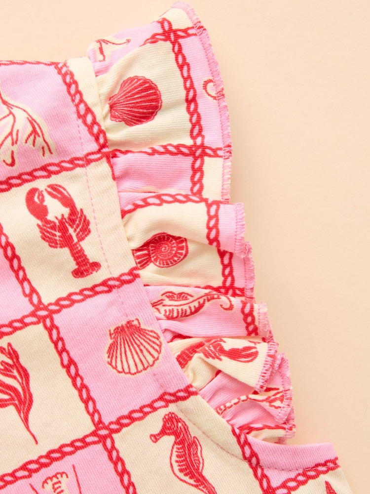 Joules Butterfly Pink Frill Sleeve Vest Three Pack - Image 8 of 10