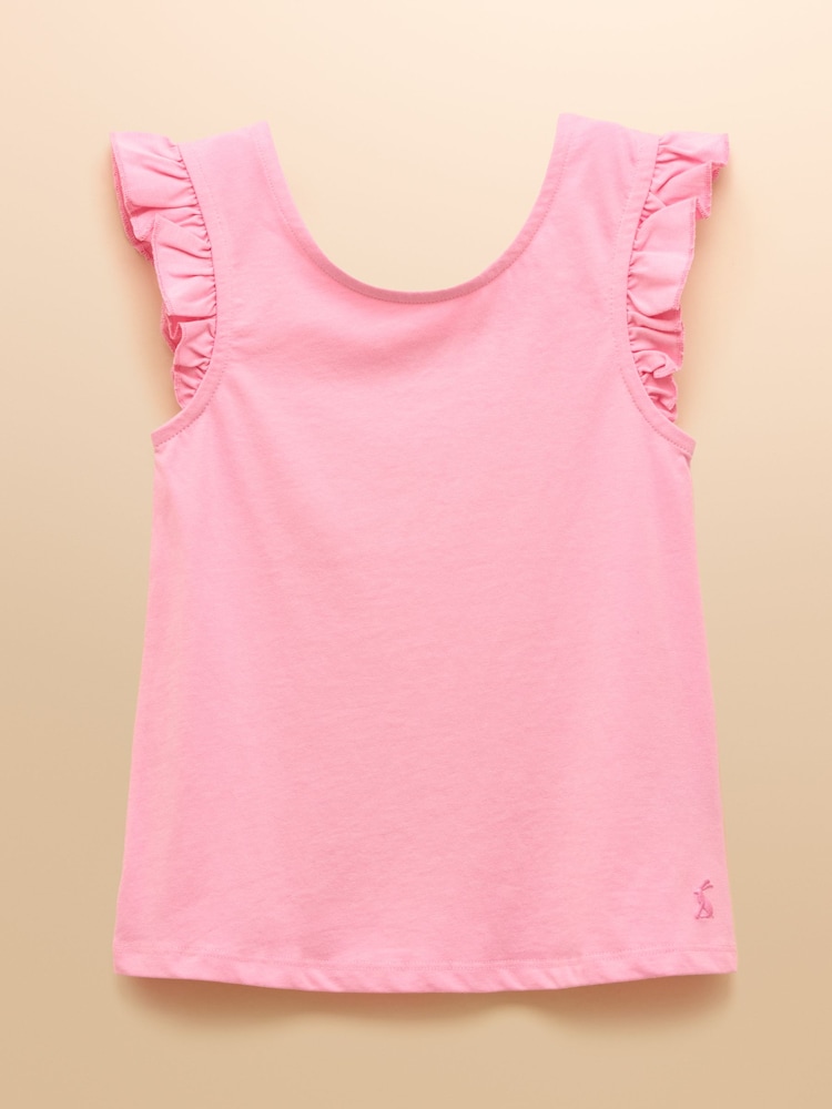 Joules Butterfly Blue & Pink Frill Sleeve Vest Three Pack - Image 4 of 10