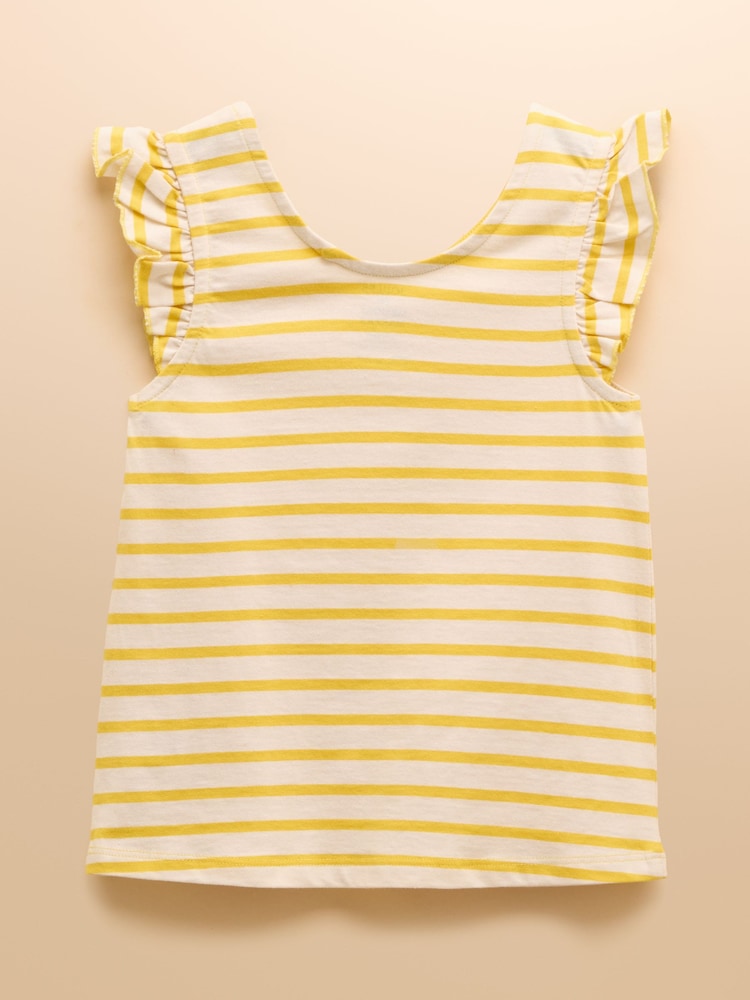 Joules Butterfly Blue & Pink Frill Sleeve Vest Three Pack - Image 6 of 10