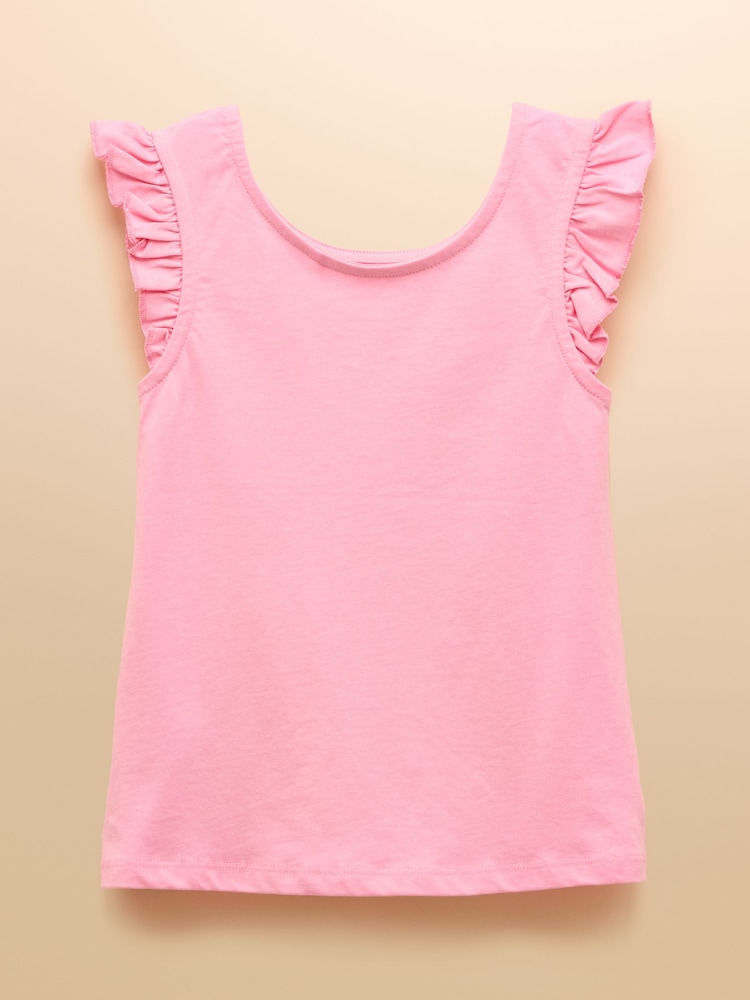Joules Butterfly Blue & Pink Frill Sleeve Vest Three Pack - Image 7 of 10
