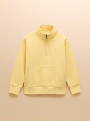 Joules Alfie Yellow Quarter Zip Sweatshirt - Image 1 of 5