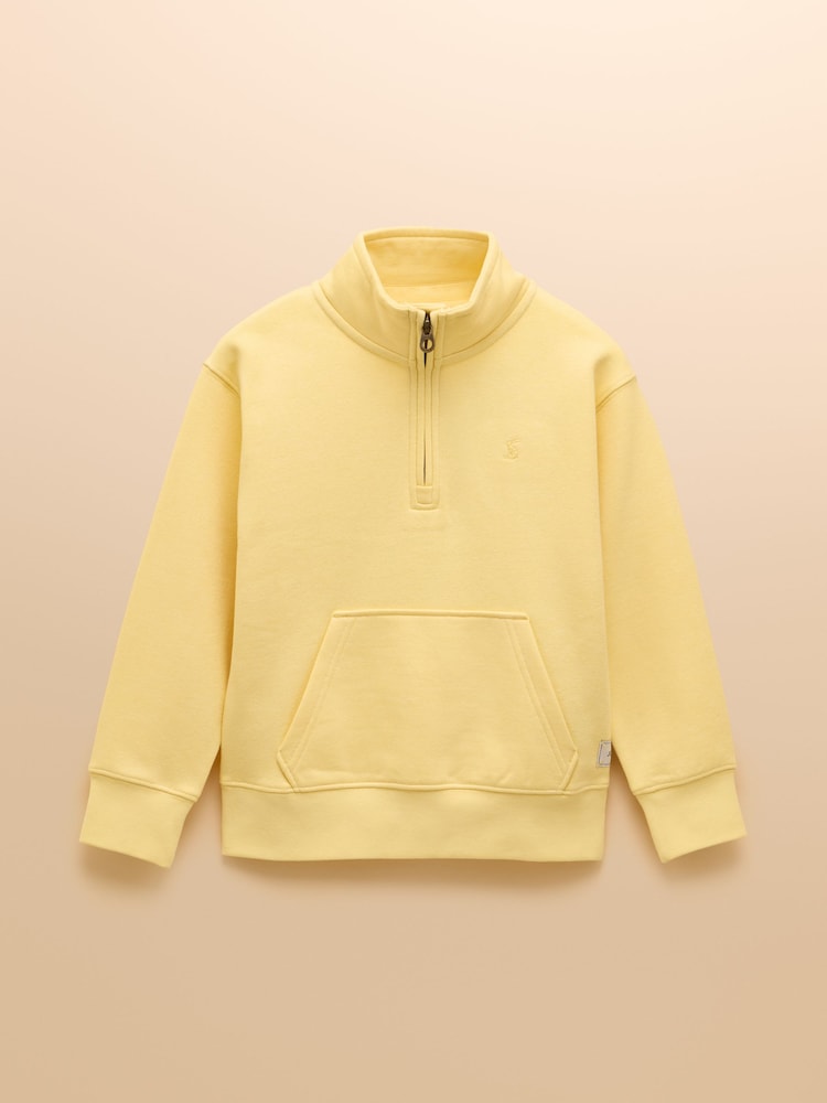 Joules Alfie Yellow Quarter Zip Sweatshirt - Image 1 of 5 Joules Alfie Yellow Quarter Zip Sweatshirt - Image 1 of 5