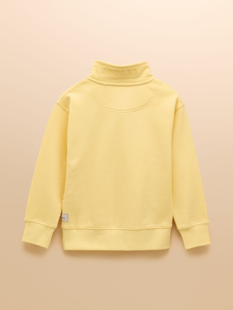 Joules Alfie Yellow Quarter Zip Sweatshirt - Image 2 of 5
