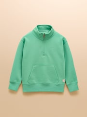 Joules Alfie Green Quarter Zip Sweatshirt - Image 1 of 4