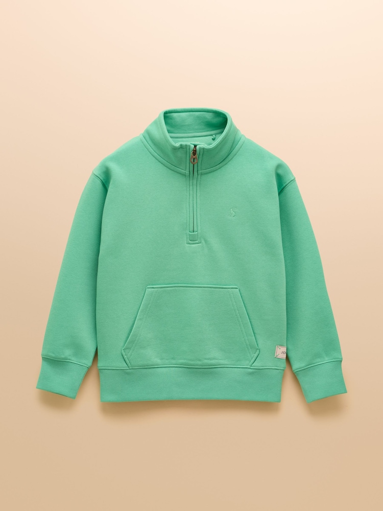Joules Alfie Green Quarter Zip Sweatshirt - Image 1 of 4