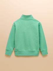Joules Alfie Green Quarter Zip Sweatshirt - Image 2 of 4