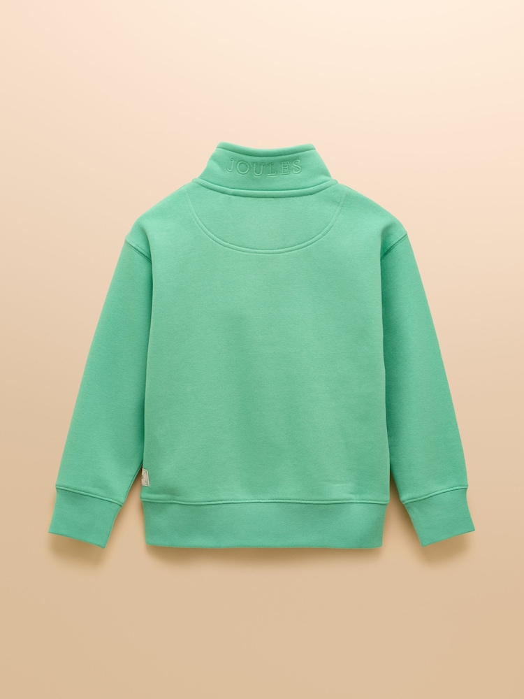 Joules Alfie Green Quarter Zip Sweatshirt - Image 2 of 4