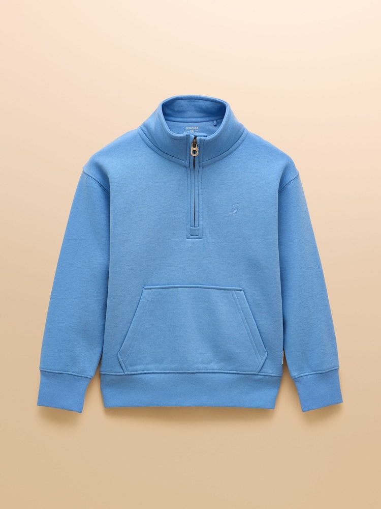 Joules Alfie Blue Quarter Zip Sweatshirt - Image 1 of 5 Joules Alfie Blue Quarter Zip Sweatshirt - Image 1 of 5