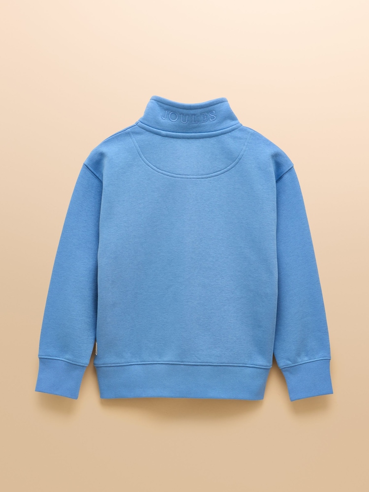 Joules Alfie Blue Quarter Zip Sweatshirt - Image 2 of 5 Joules Alfie Blue Quarter Zip Sweatshirt - Image 2 of 5
