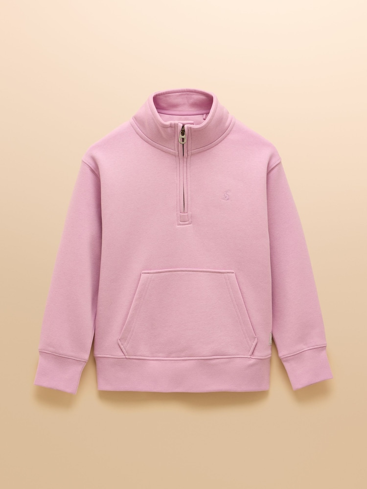 Joules Alfie Purple Quarter Zip Sweatshirt - Image 1 of 5 Joules Alfie Purple Quarter Zip Sweatshirt - Image 1 of 5