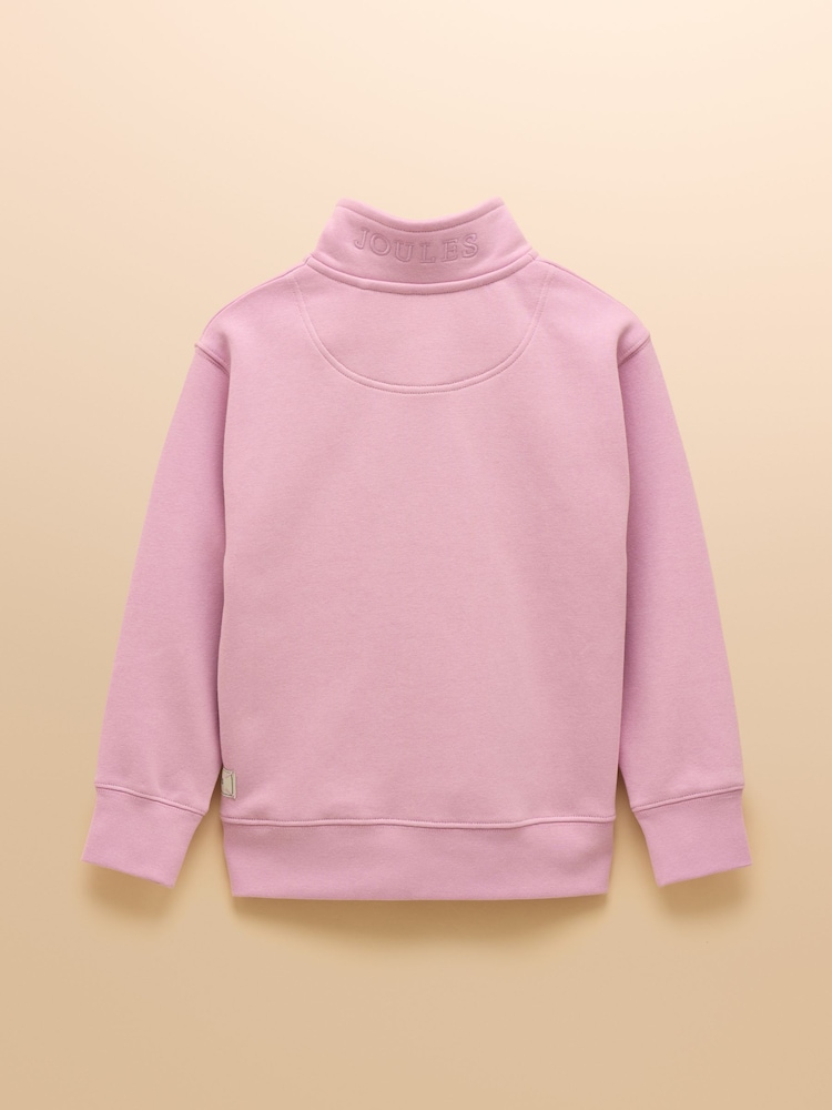 Joules Alfie Purple Quarter Zip Sweatshirt - Image 2 of 5 Joules Alfie Purple Quarter Zip Sweatshirt - Image 2 of 5