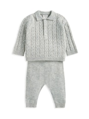 Mamas & Papas Pleten siv pulover in hlače 2 Pieces Set - Slika 2 iz 5