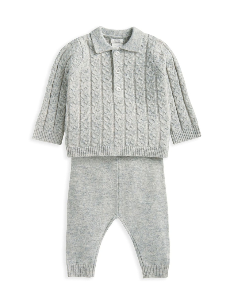 Mamas & Papas Pleten siv pulover in hlače 2 Pieces Set - Slika 2 iz 5