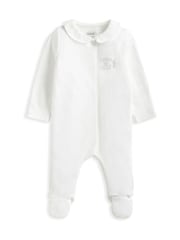 Mamas & Papas Born in 2025 100% Cotton White Sleepsuit - Image 6 of 6