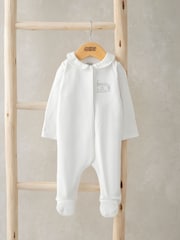 Mamas & Papas 100% Cotton Born in 2024 White Sleepsuit - Image 1 of 2