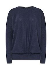 Long Tall Sally Blue Natural Soft Touch Pleated Sweatshirt - Image 5 of 5